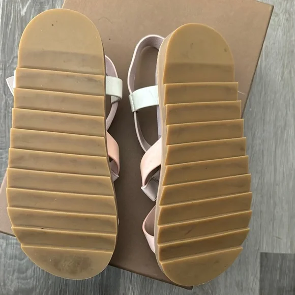 Burberry Pink and White Sandals